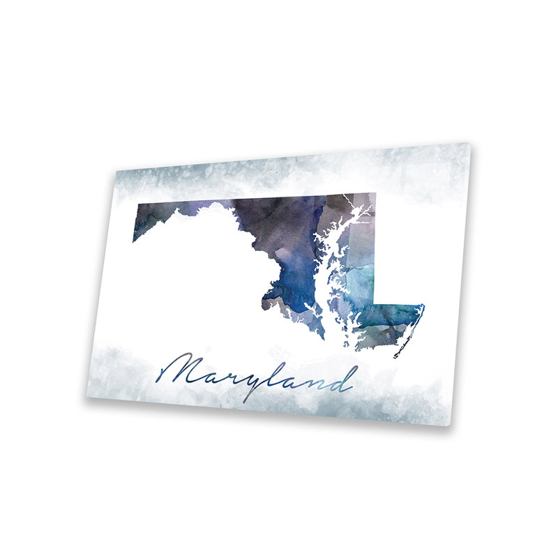 Maryland State, impression bleutée sur verre acrylique, H 16 po x l 24 po x P 0,25 po