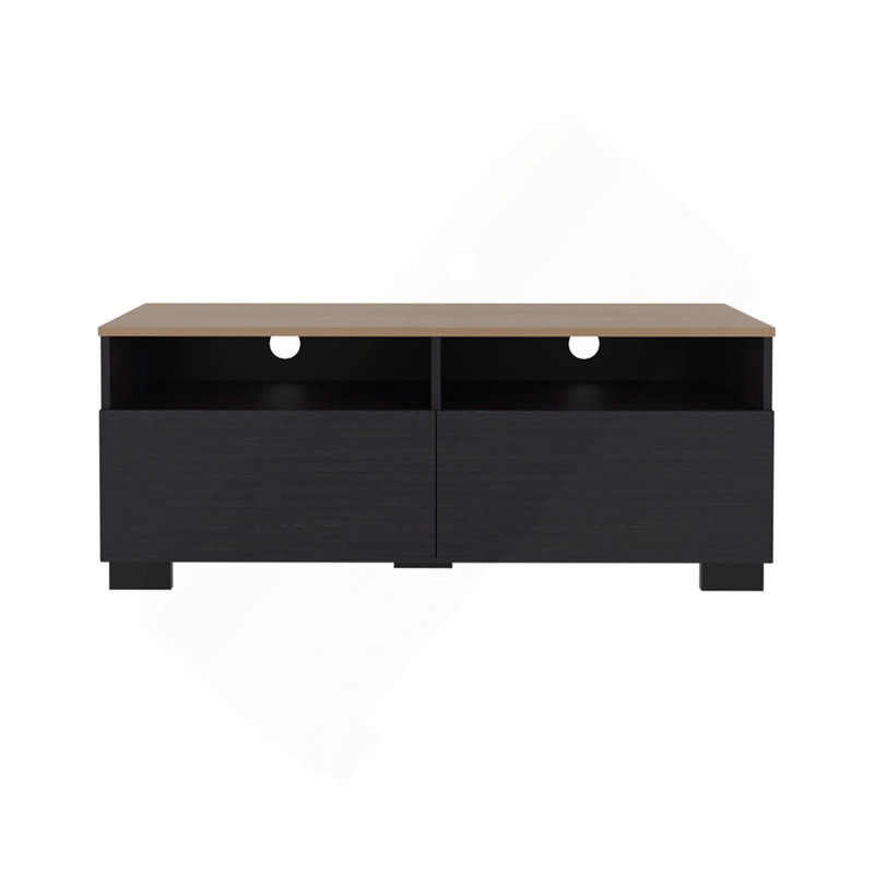 Meuble télé, naturel et noir, salon