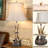 2 Set Of Rustic Table Lamps For Living Room, Farmhouse Antler Western Bedside Lamps For Bedroom With 2 USB Charging Port, 3-Way Dimmable Resin Nightstand Lamps With Shade Decor, LED Bulbs Included