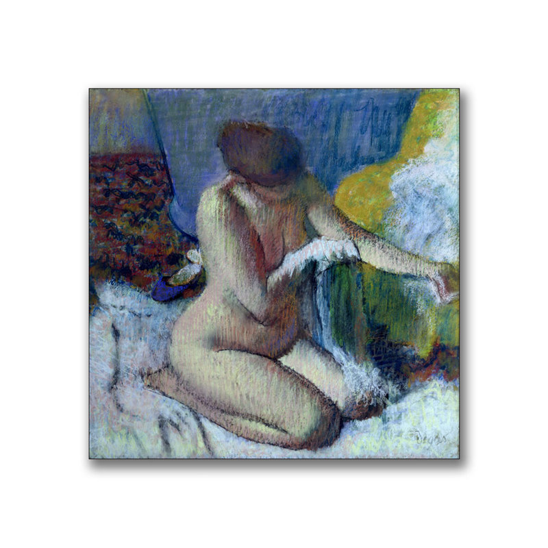 "après la salle de bain" par edgar degas, reproduction d’art sur toile, H 14 po x l 14 po x p 2 po