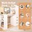 Bureau blanc moderne avec ordinateur ergonomique et 4 niveaux de rangement
