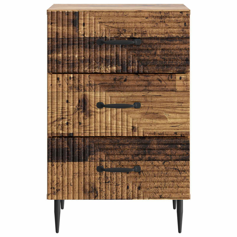 43cm W Manufactured Wood Bedside Table, Old Wood