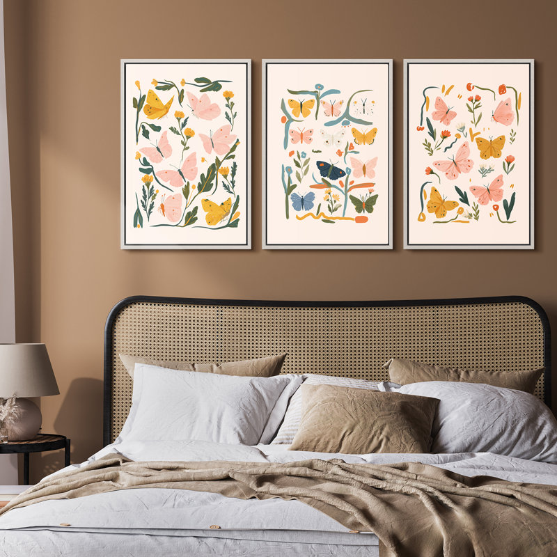 «Minimal Brown Forest Landscape Triptych», reproduction d'art sur toile encadrée, 3 pièces, H 36 po x l 24 po x P 1,5 po