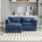 76.77" Chenille Loveseat With Ottoman-710105638