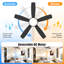 2 pièces 52 pouces ventilateur de plafond avec lumière avec télécommande-899002781