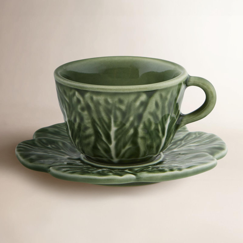 Cabbage Earthenware Espresso Cup and Saucer