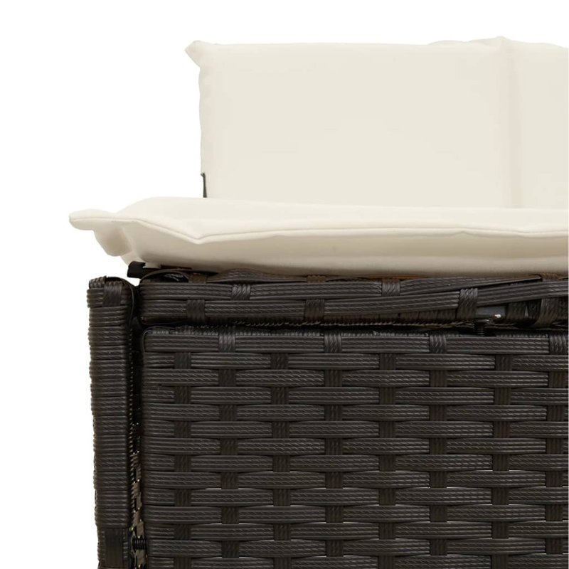 Contour de spa vidaXL en poly rotin noir et bois d'acacia massif, Black