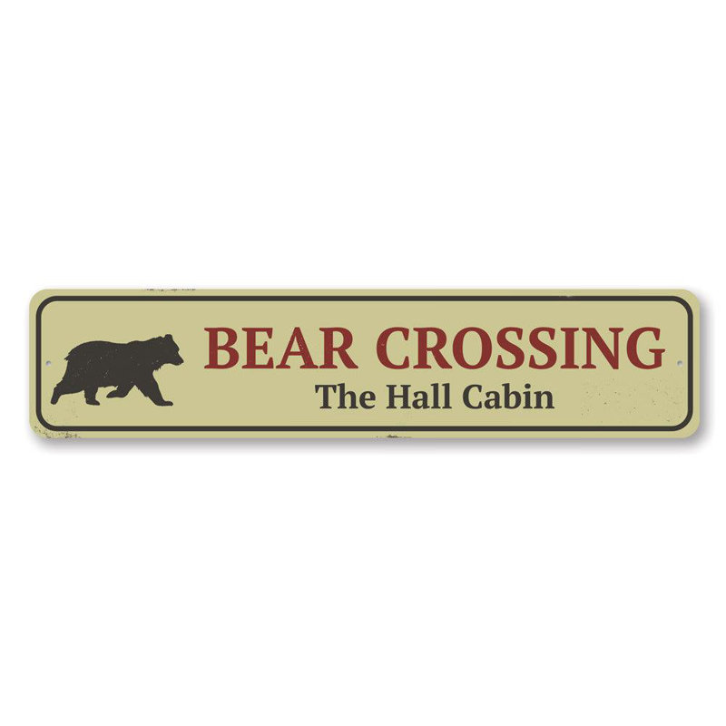 Panneau en aluminium Bear Crossing, H 4 po x l 18 po x P 0,04 po
