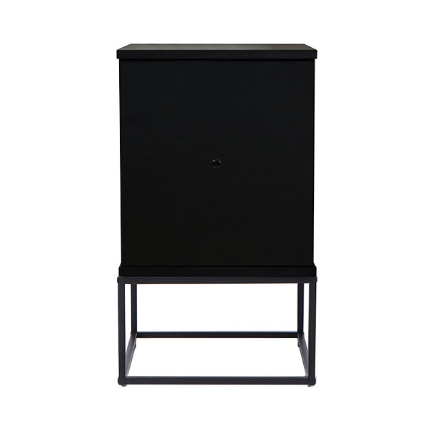 Holzheimer 35.2cm W Manufactured Wood Bedside Table, Black