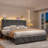 Bed Frame With Velvet Headboard, Storage Platform Bed With Charging Station And Led Lights-2113428756-2113428762