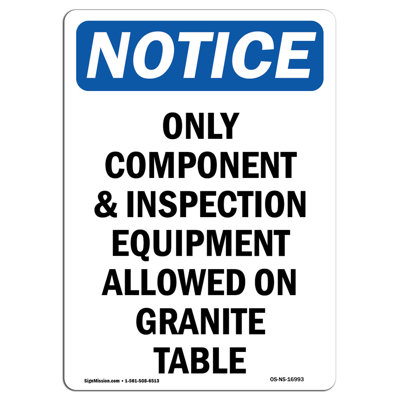 Only Component and Inspection Equipment Sign