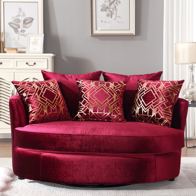 Causeuse pivotante de 57,5 po Keir, Rouge