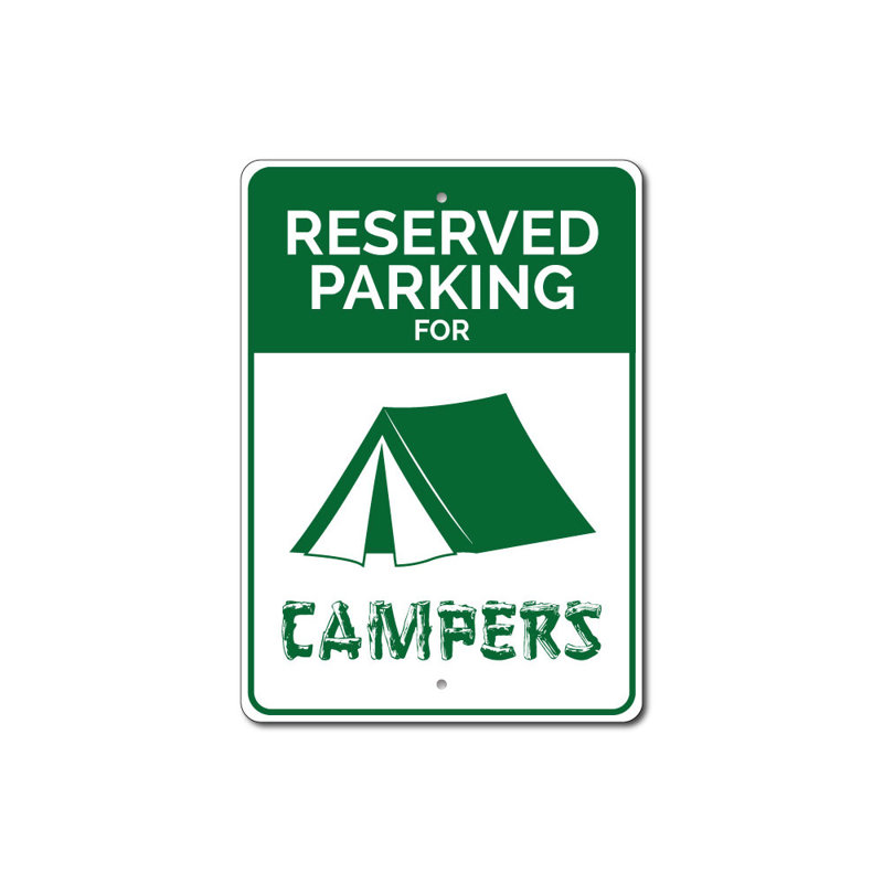 Enseigne de camping en aluminium réservée, H 10 po x l 14 po x P 0,04 po
