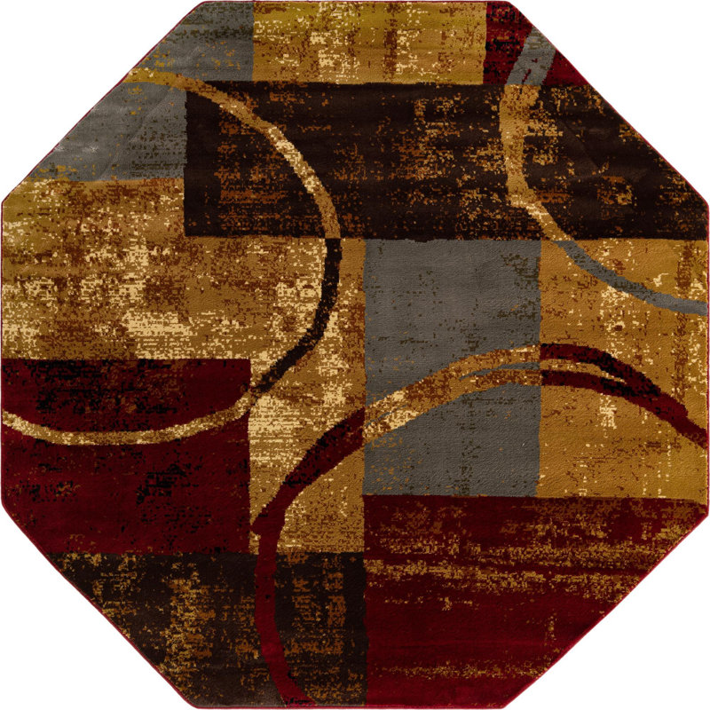 Abstract Indoor Rug, Octagon 7' x 7'