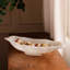 RESIN Alabaster Oval Bowl (White Swirl)