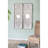 2 17"x48" Wall Art In Wood, Distressed White & Mirror Accents, Fir Wood For Interior Decor Of 2 Large Panels 17"x48", With Mirrors, Decoration