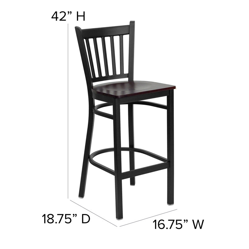 Clairah Upholstered Faux Leather Counter Stool, Walnut