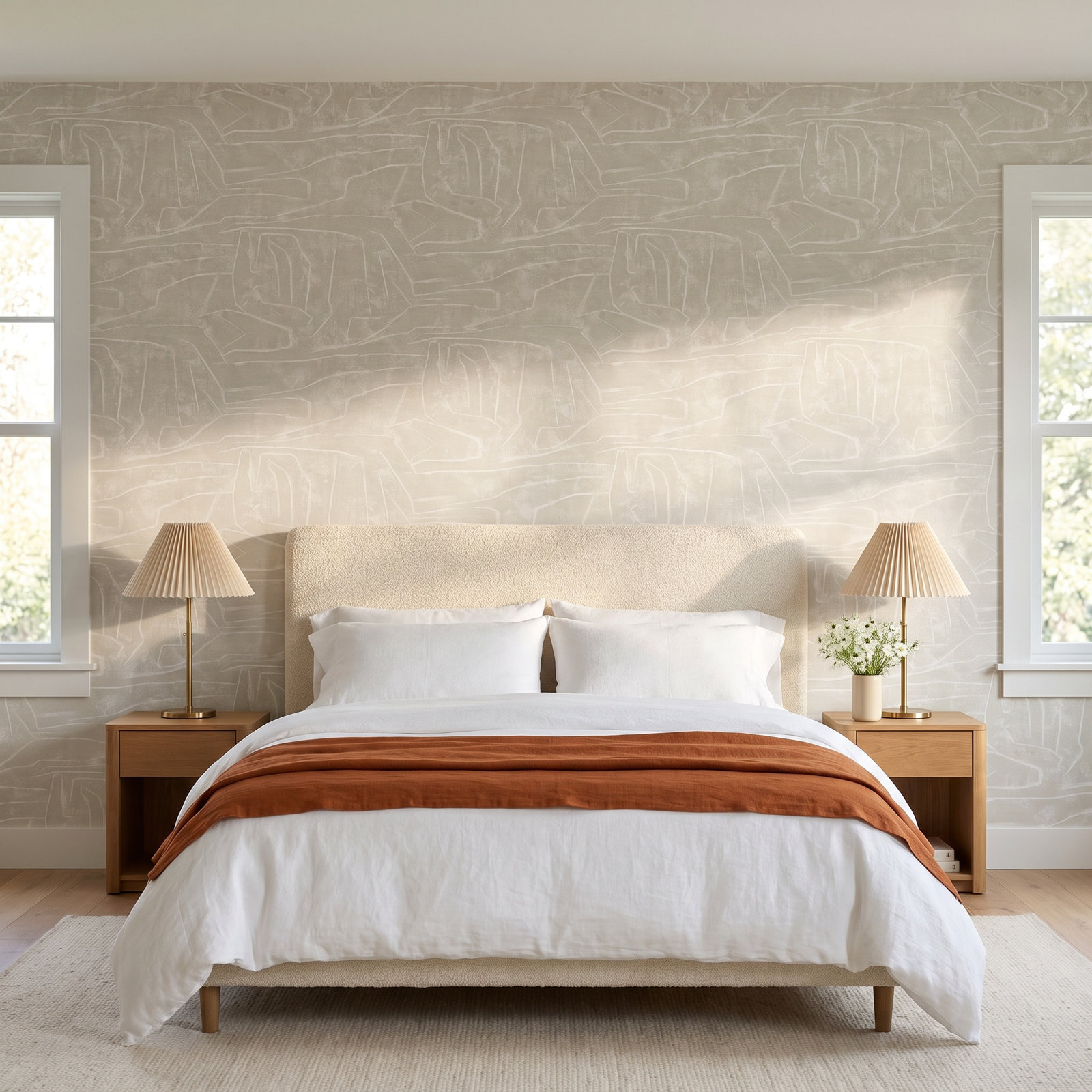 Vena Modern Peel & Stick Abstract Wallpaper, Beige