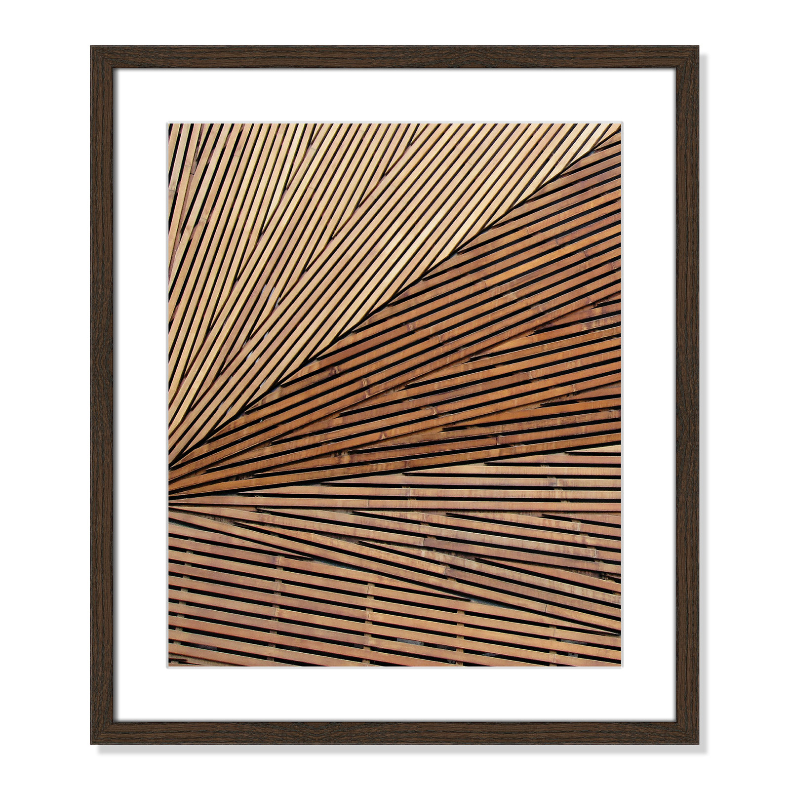 Fayette "Geometric Wood Panel 1" Print, 19" H x 16" W x 0.75" D, Walnut Wood Grain