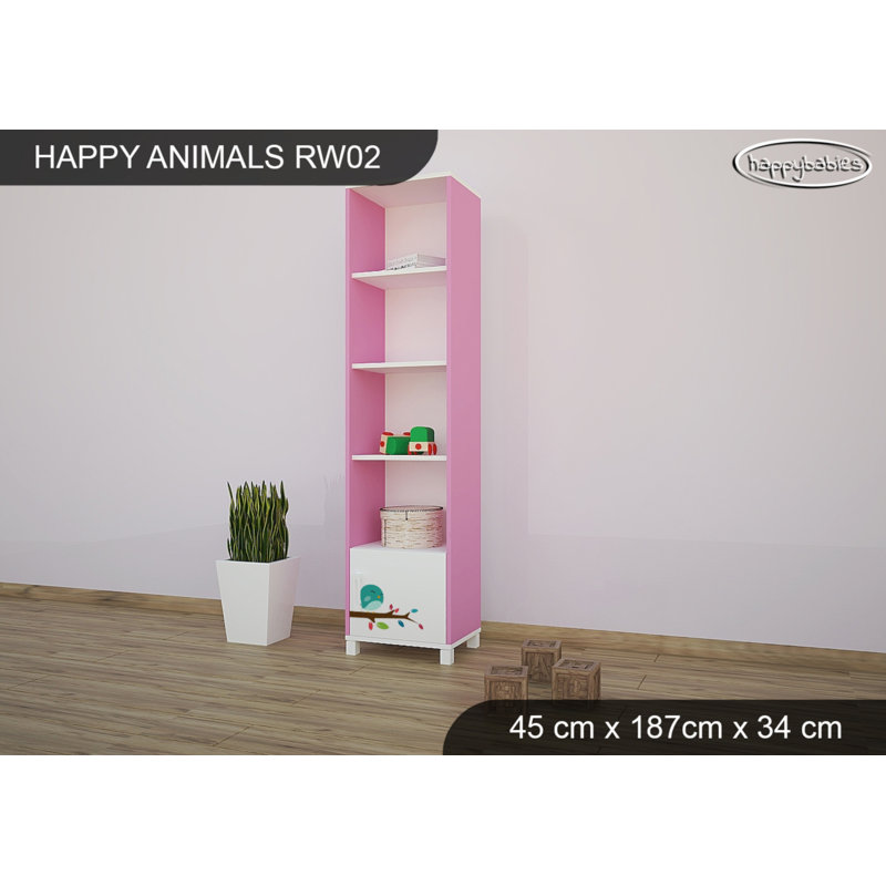 187cm H X 45cm W Cube Unit Kids Bookcase, Pink
