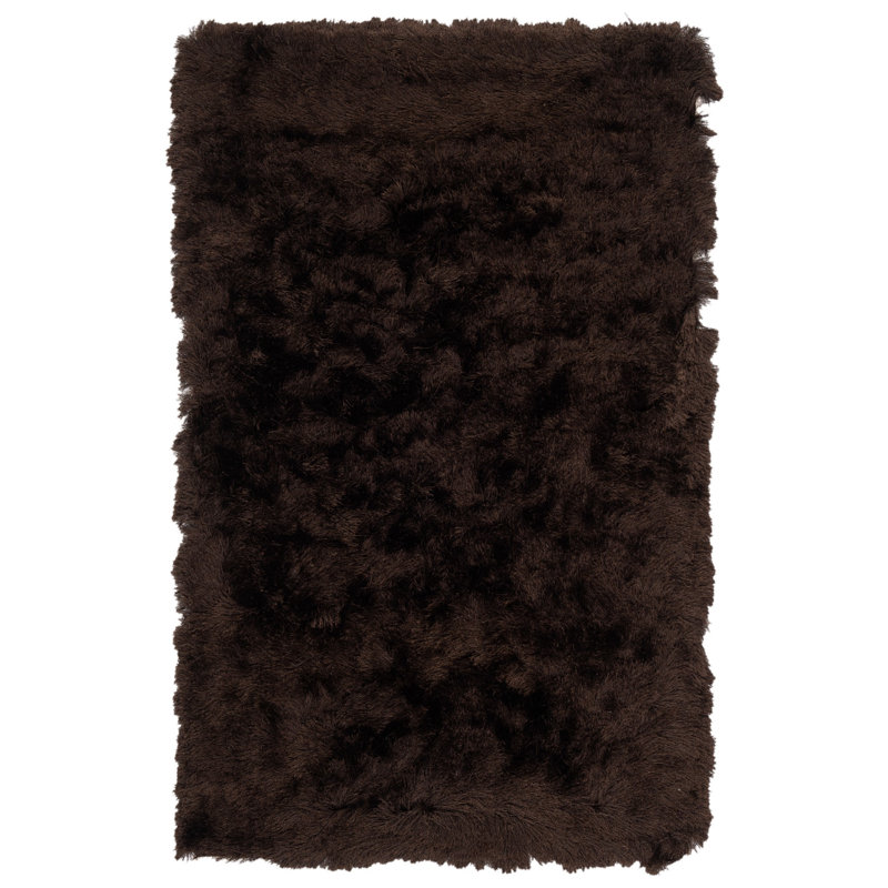 Delane Handmade Tufted Chocolate Area Rug, Rectangle 2' x 3'