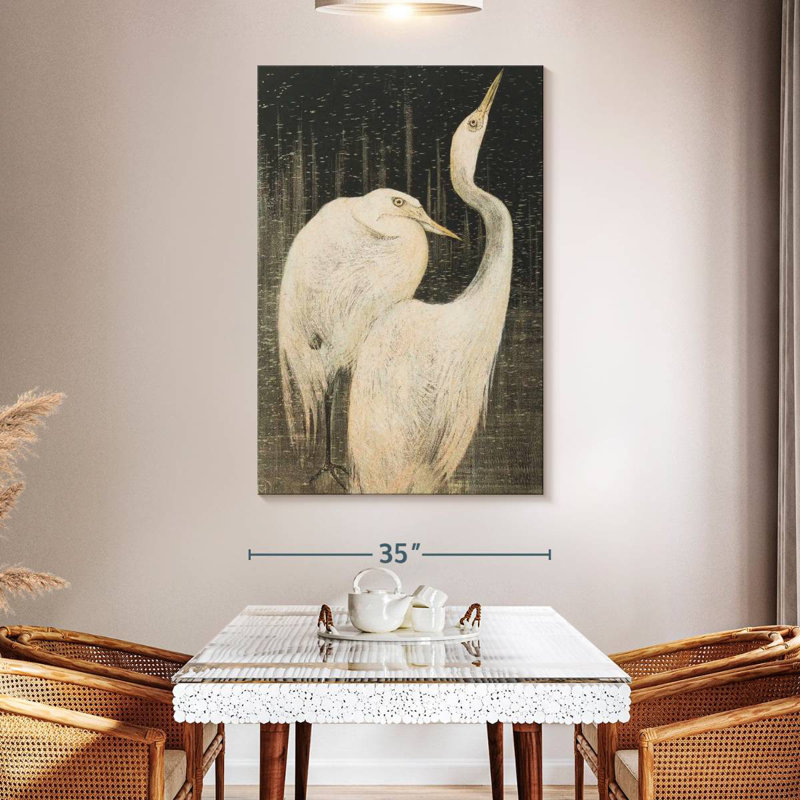 Brampt Twee Zilverreigers, 51" H x 34" W