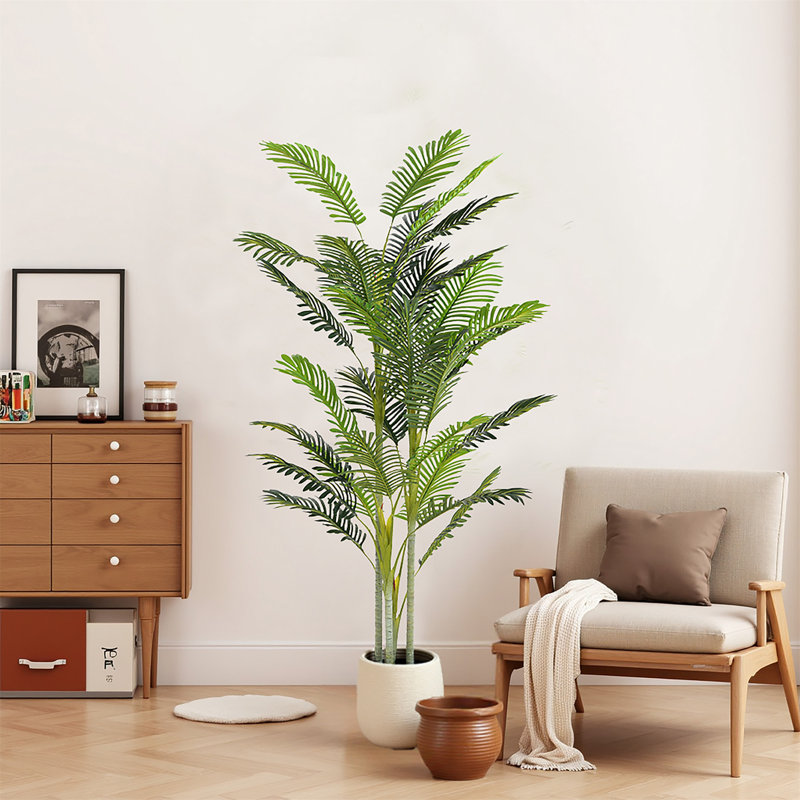 Palmier artificiel 78,5 "avec pot, ensemble de 2, H 78,50 po x l 41 po x P 41 po