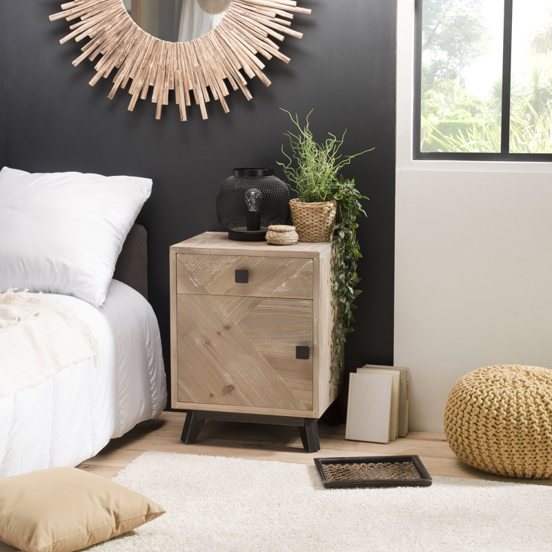 Casella 46cm W Solid Wood Bedside Table