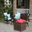 Boîte de rangement extérieure spacieuse brune avec cadre en acier et poignées de coussin de patio pratiques à transporter