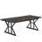 Rectangular Computer Desk With Dark Wood Brown Top And Black Metal Base For Office-679842312