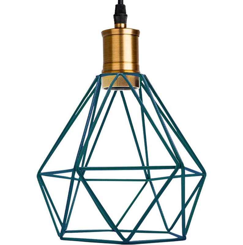 3 - Light Blue Caged Pendant