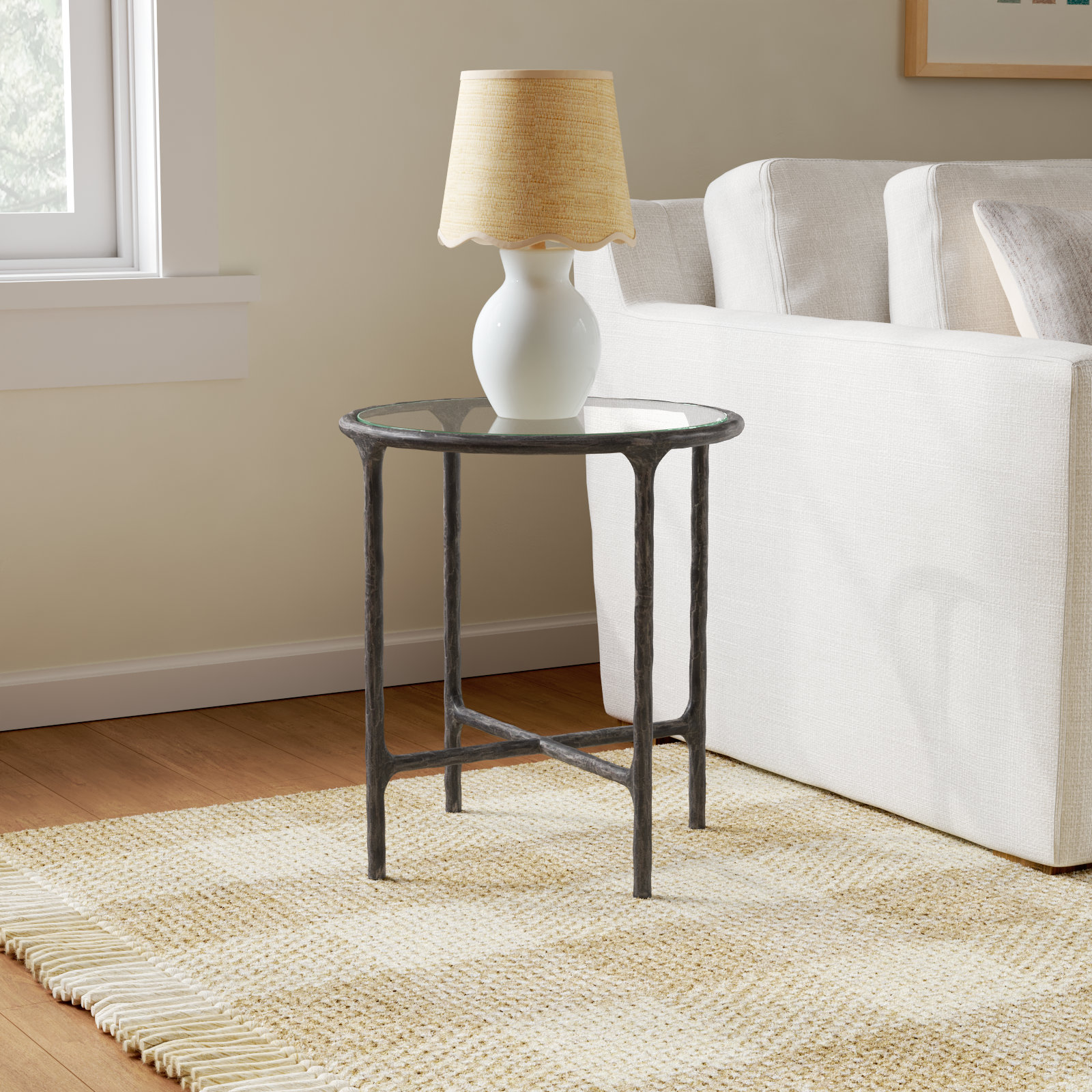 Evelynn 18" End Table, Clear, Black