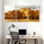 Hiver, forêt, automne, forêt, réflexion, aquarelle, ensemble de 3 reproductions d'art sur toile