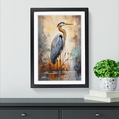 Heron Modern Art - Framed Print