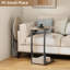 Table d'appoint pliante en forme de C, table de bout à 2 niveaux avec cadre en métal pour le salon, la chambre à coucher ou les petits espaces, pliable et peu encombrant