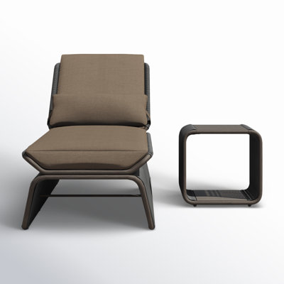 Harper Outdoor Chaise Lounge with Table by Joss & Main