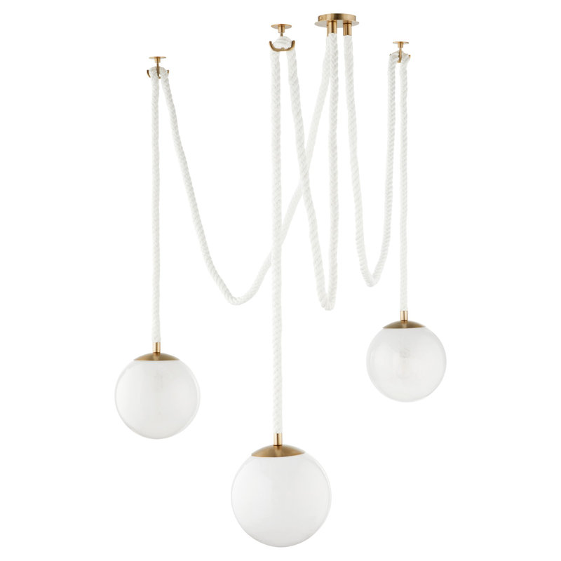 Rockport 3 - Light Aged Brass Cluster Pendant
