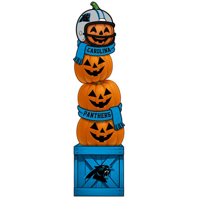 Carolina Panthers Pumpkin Stacked Leaner With Helmet