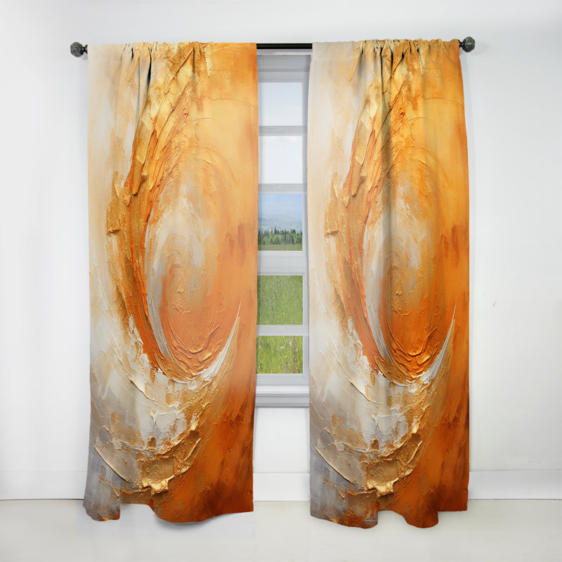 Rideau obscurcissant et obscurcissant doré orange et orange, L 52 po x L 95 po