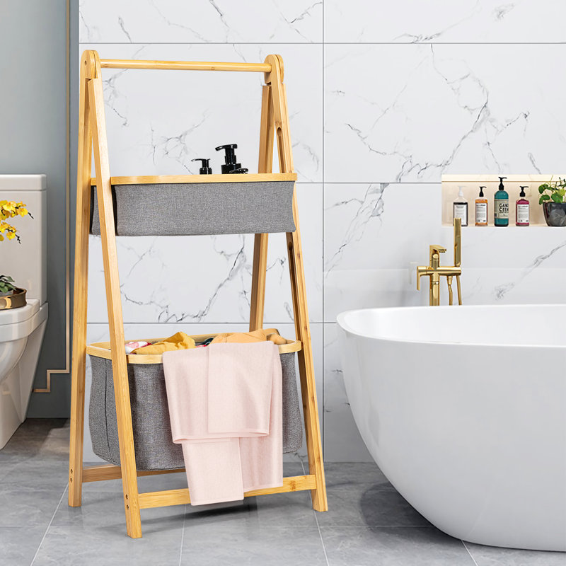 Bamboo Laundry Sorter with Handles