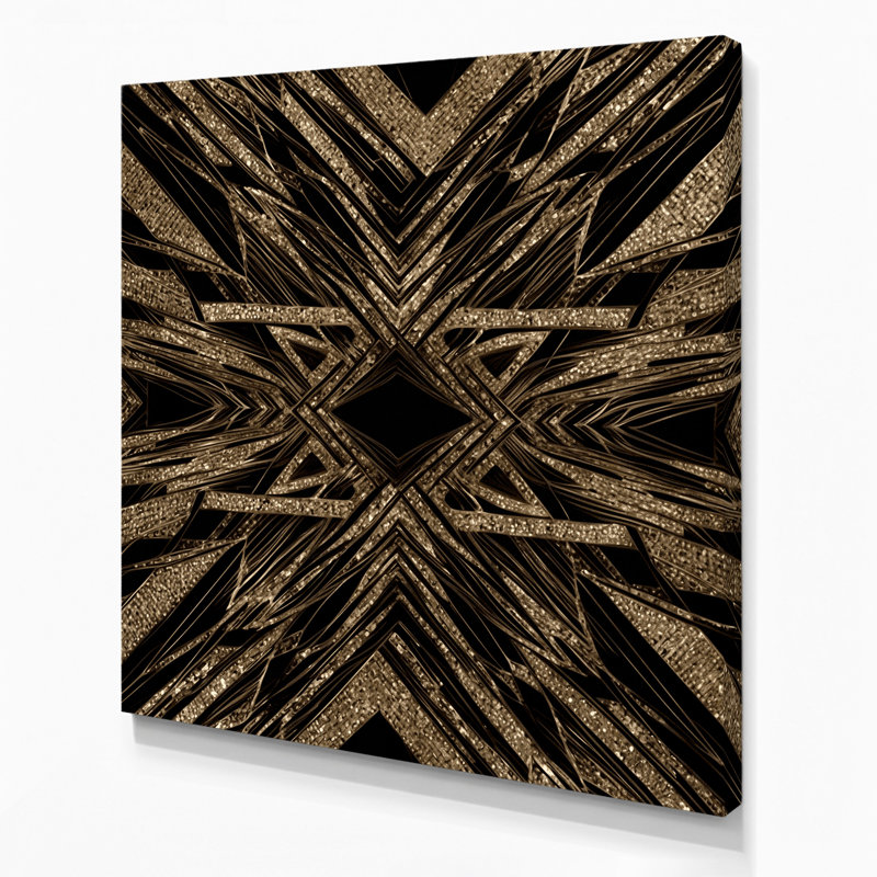 Op Art 76 Brown Canvas Wall Art, 12" H x 12" W