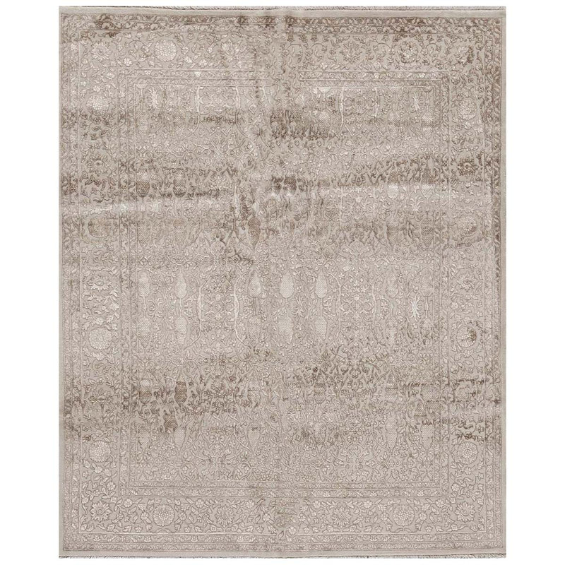 Tapis beige et beige noué à la main de haute qualité