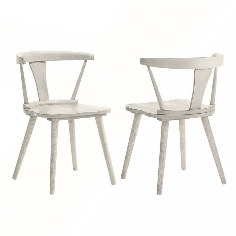 Ensemble de 2 chaises de salle à manger de style rustique moderne de style rétro facile à assembler, Blanc