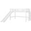 Lit mezzanine simple bas avec échelle et glissoire, blanc