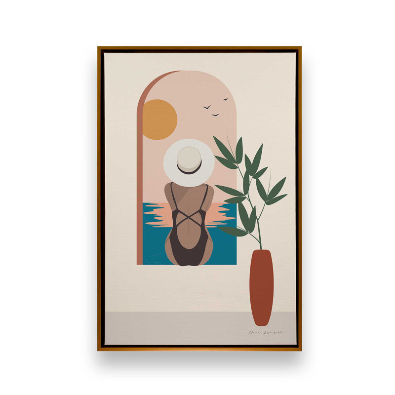 Vacation Vibes II Canvas Print in a Frame, 18.75" H x 12.75" W, Polished Gold