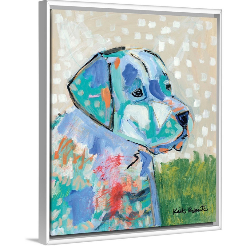Reproduction d’art sur toile « A good boy » par Kait Roberts, Toile blanche encadrée, H 22 po x l 18 po x P 1,75 po