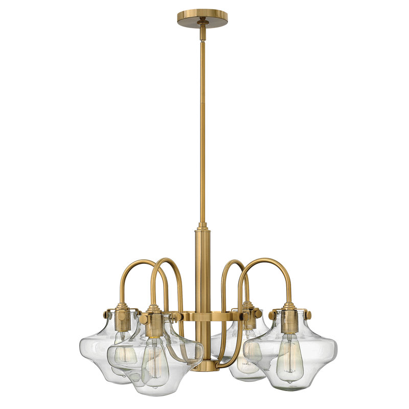 Redfern 4 - Light Shaded Chandelier, Brushed Caramel