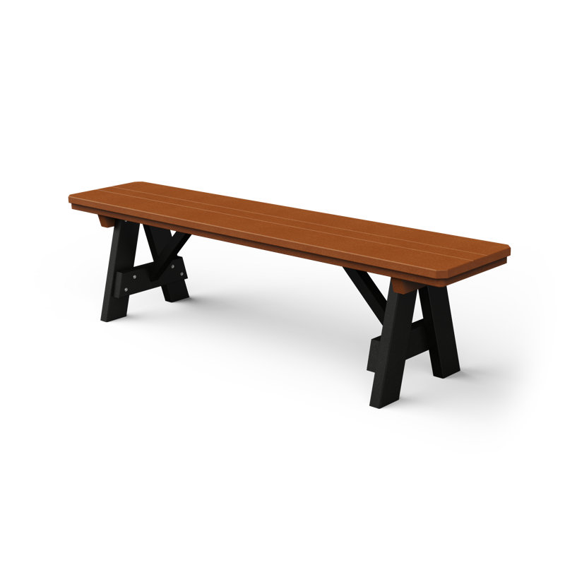 Banc de jardin en plastique, Cèdre/noir