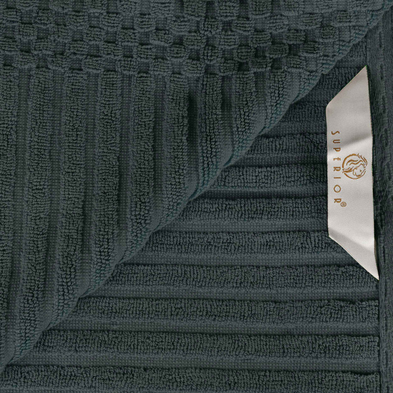 Ribbed Cotton Absorbent Heavyweight Bath Towel, Pine