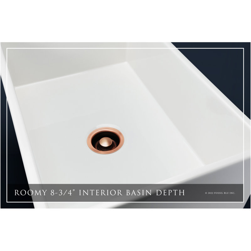 Luxury Solid Fireclay Farmhouse Sink, Antique Copper Accessories